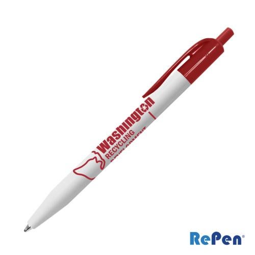 Promotional Products - Writing Instruments - Plastic Pens - RePen® White Clicker rPET Pen