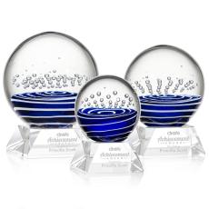 Tranquility Clear on Sheffield Base Globe Glass Award - Art Glass Awards