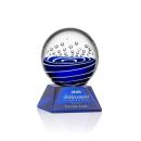 Tranquility Blue on Sheffield Base Globe Glass Award