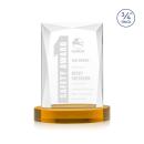 Messina Amber on Alberton Base Rectangle Crystal Award