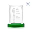 Messina Green on Alberton Base Rectangle Crystal Award