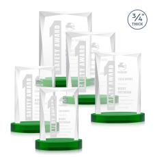 Messina Green on Alberton Base Rectangle Crystal Award - Awards and Trophies