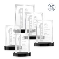 Messina Black on Alberton Base Rectangle Crystal Award - Awards and Trophies