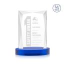 Messina Blue on Alberton Base Rectangle Crystal Award