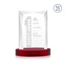 Messina Red on Alberton Base Rectangle Crystal Award