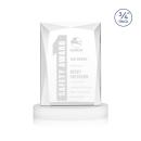 Messina White on Alberton Base Rectangle Crystal Award