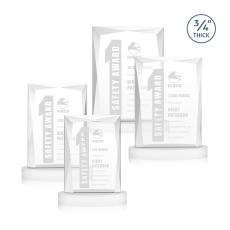 Messina White on Alberton Base Rectangle Crystal Award - Crystal Awards