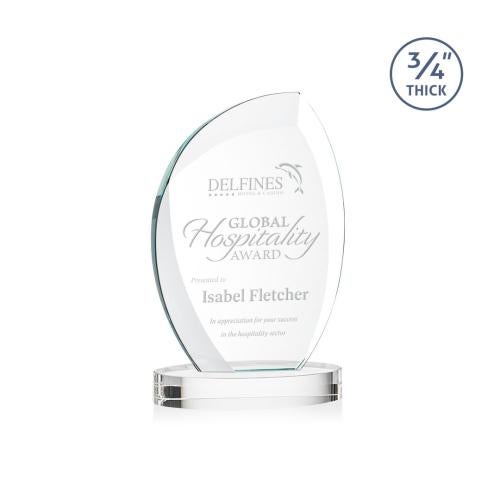 Awards and Trophies - Crystal Awards - Wichita Clear on Alberton Base Flame Crystal Award