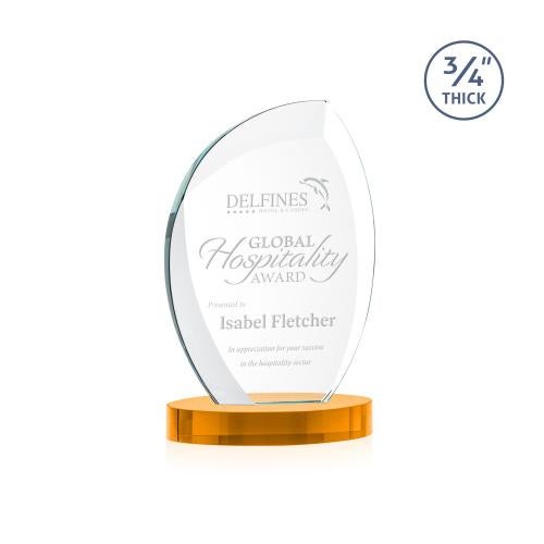 Awards and Trophies - Crystal Awards - Wichita Amber on Alberton Base Peaks Crystal Award