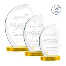 Wichita Gold on Alberton Base Flame Crystal Award - Awards and Trophies