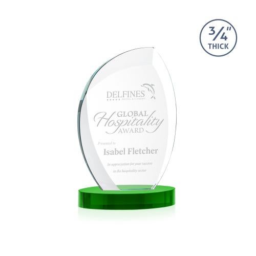 Awards and Trophies - Crystal Awards - Wichita Green on Alberton Base Peaks Crystal Award