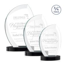 Wichita Black on Alberton Base Flame Crystal Award - Awards and Trophies