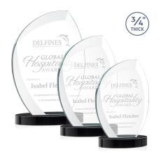 Wichita Black on Alberton Base Flame Crystal Award - Crystal Awards