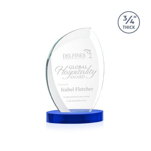 Awards and Trophies - Crystal Awards - Wichita Blue on Alberton Base Peaks Crystal Award