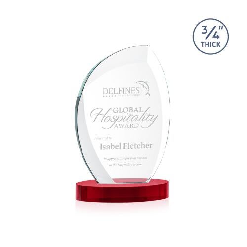 Awards and Trophies - Crystal Awards - Wichita Red on Alberton Base Peaks Crystal Award