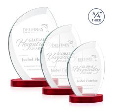Wichita Red on Alberton Base Flame Crystal Award - Awards and Trophies