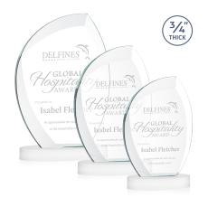 Wichita White on Alberton Base Flame Crystal Award - Awards and Trophies