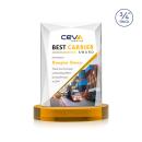 Messina Full Color Amber on Alberton Base Rectangle Crystal Award