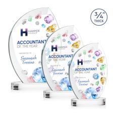 Wichita Full Color Clear on Alberton Base Flame Crystal Award - Full Color Imprint