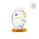 Wichita Full Color Amber on Alberton Base Flame Crystal Award