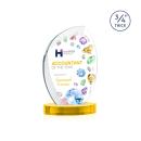 Wichita Full Color Gold on Alberton Base Flame Crystal Award