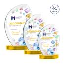 Wichita Full Color Gold on Alberton Base Flame Crystal Award