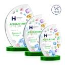 Wichita Full Color Green on Alberton Base Flame Crystal Award