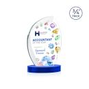 Wichita Full Color Blue on Alberton Base Flame Crystal Award