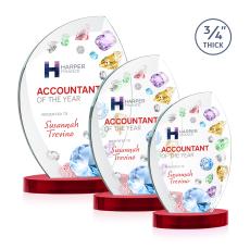 Wichita Full Color Red on Alberton Base Flame Crystal Award - Crystal Awards