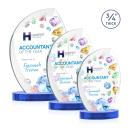 Wichita Full Color Sky Blue on Alberton Base Flame Crystal Award