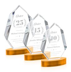 Norwood Amber on Alberton Base Polygon Crystal Award - Crystal Awards