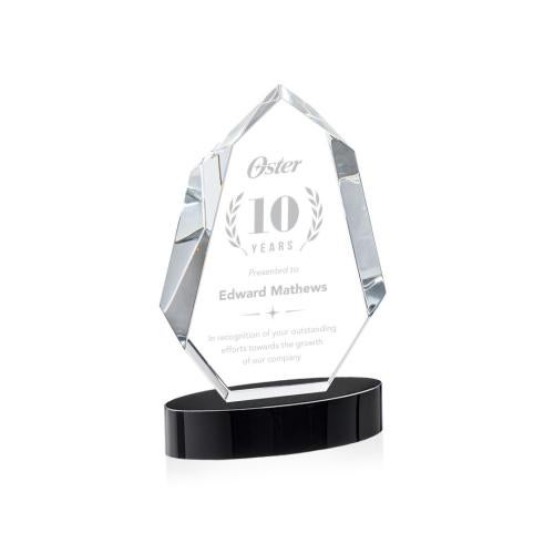 Awards and Trophies - Crystal Awards - Norwood Black on Alberton Base Polygon Crystal Award