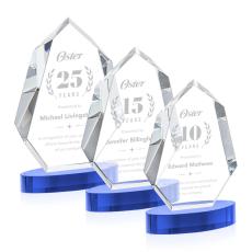 Norwood Sky Blue on Alberton Base Polygon Crystal Award - Awards and Trophies
