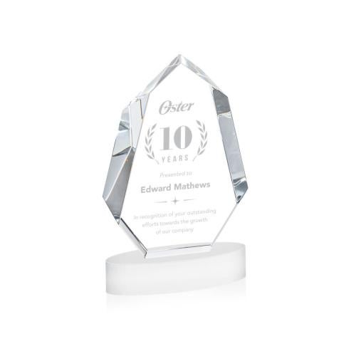 Awards and Trophies - Crystal Awards - Norwood White on Alberton Base Polygon Crystal Award