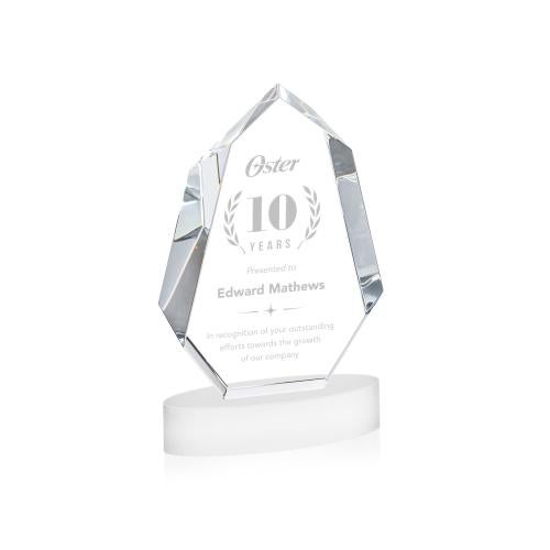 Awards and Trophies - Crystal Awards - Norwood White on Alberton Base Polygon Crystal Award