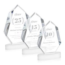 Norwood White on Alberton Base Polygon Crystal Award - Awards and Trophies