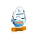 Norwood Full Color Amber on Alberton Base Polygon Crystal Award