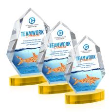 Norwood Full Color Gold on Alberton Base Polygon Crystal Award - Full Color Imprint