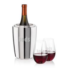 Pescara Wine Cooler & Boston Stemless Wine Set - Corporate Gifts