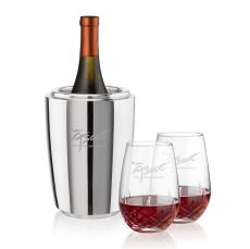 Pescara Wine Cooler & Templeton Stemless Wine Set - Barware