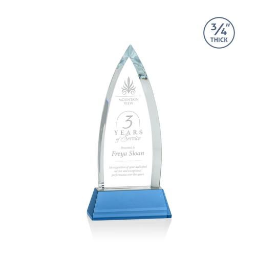 Awards and Trophies - Crystal Awards - Shildon Sky Blue on Newhaven Peaks Crystal Award