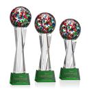Fantasia Green on Grafton Base Globe Glass Award