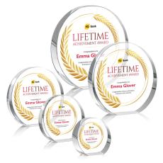 Glenwood Full Color Circle Crystal Award - Crystal Awards
