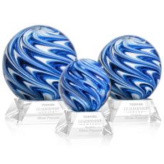 Naples Clear on Sheffield Base Globe Glass Award - Art Glass Awards