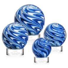 Naples Clear on Stanrich Base Globe Glass Award - Glass Awards