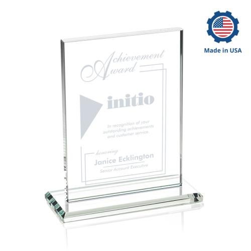 Awards and Trophies - Crystal Awards - Emperor Made in USA (Vert) Rectangle Crystal Award