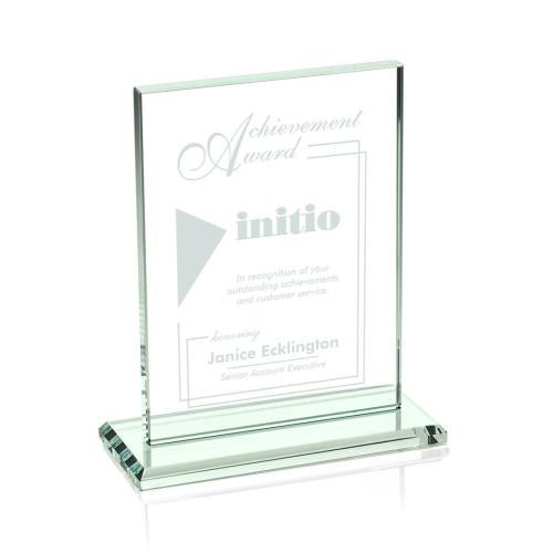 Awards and Trophies - Crystal Awards - Glass Awards - Emperor Jade (Vert) Rectangle Glass Award
