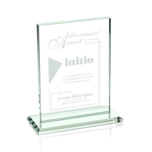 Awards and Trophies - Crystal Awards - Glass Awards - Emperor Jade (Vert) Rectangle Glass Award