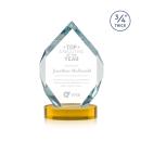 Royal Diamond Amber on Alberton Base Polygon Crystal Award