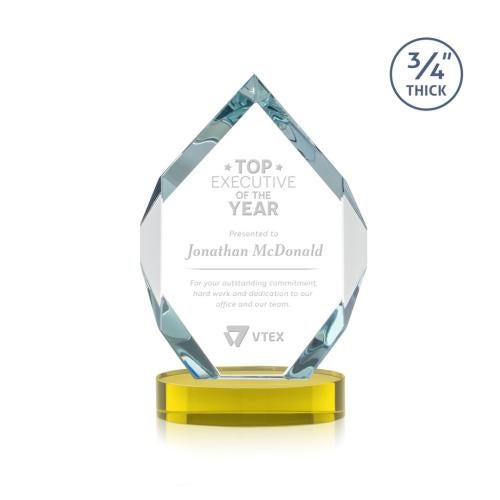 Awards and Trophies - Crystal Awards - Royal Diamond Gold on Alberton Base Polygon Crystal Award